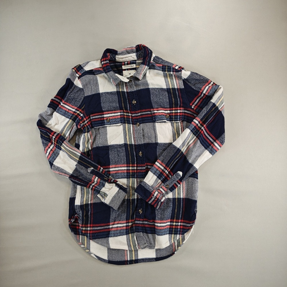 American Eagle Aah-Mazingly Soft Plaid Flannel Button Up Shirt Petite Small PS